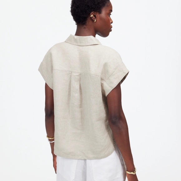 Madewell - Boxy Cargo-Pocket Button-Up Shirt, Oat, Medium, NWOT - Picture 4 of 8